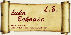 Luka Baković vizit kartica